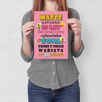 Plakat metalowy Marce potrzeba Prezent