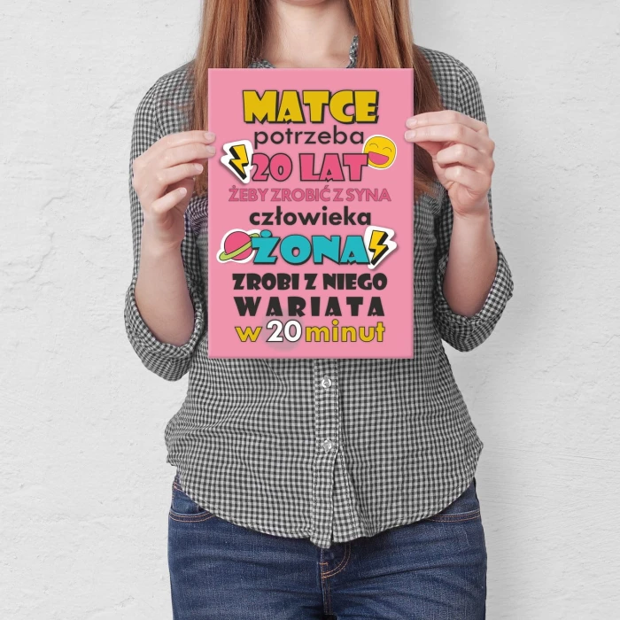 Plakat metalowy Marce potrzeba Prezent