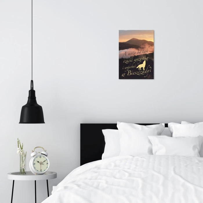 Plakat metalowy Wyjechać w Bieszczady góry Prezent