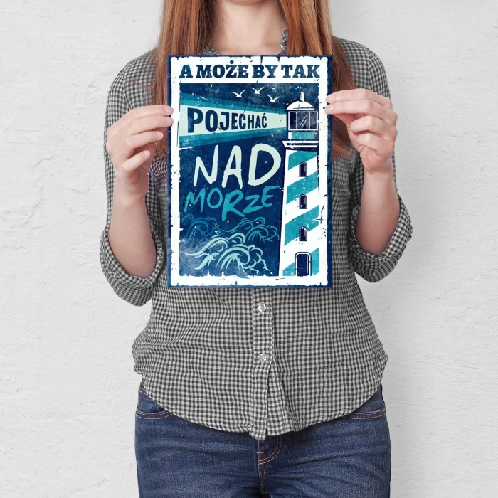 Plakat metalowy Pojechać nad morze Prezent