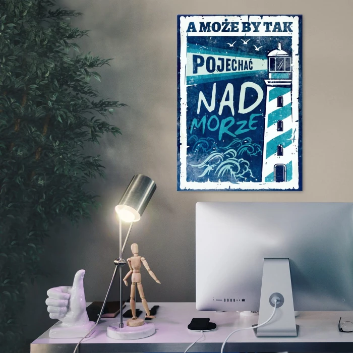 Plakat metalowy Pojechać nad morze Prezent