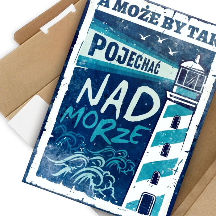 Plakat metalowy Pojechać nad morze Prezent
