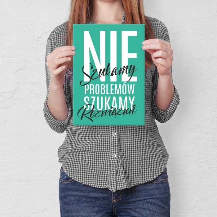 Plakat metalowy Nie szukamy problemów Prezent