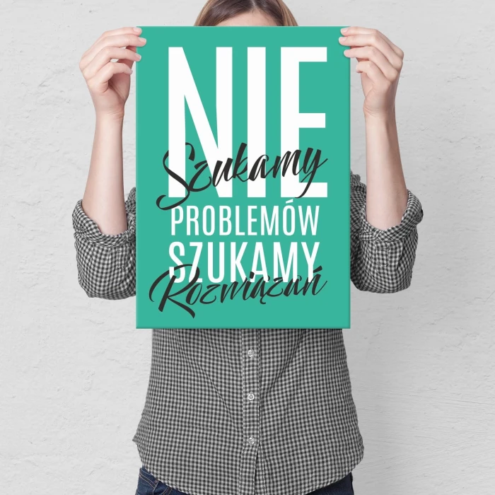 Plakat metalowy Nie szukamy problemów Prezent