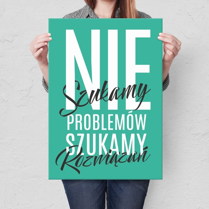 Plakat metalowy Nie szukamy problemów Prezent