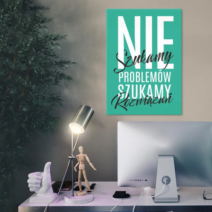 Plakat metalowy Nie szukamy problemów Prezent