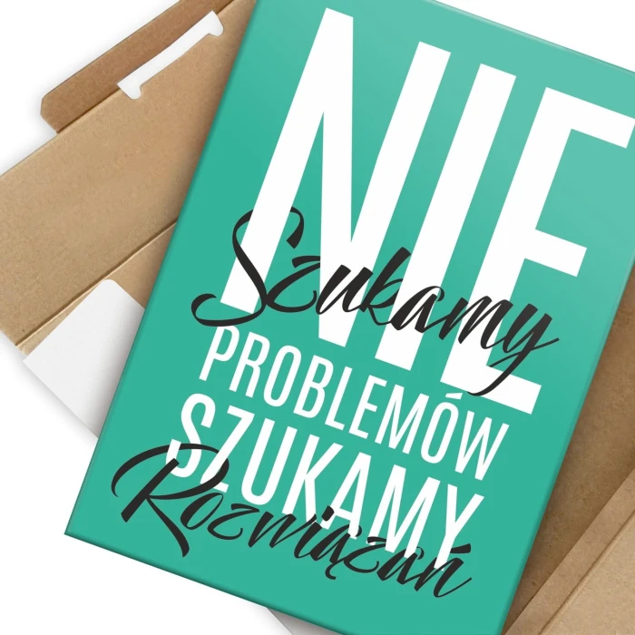 Plakat metalowy Nie szukamy problemów Prezent