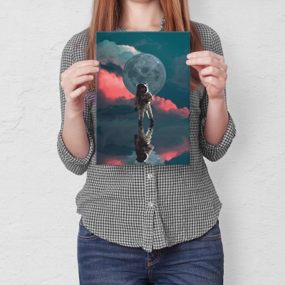 Plakat metalowy Astronaut mirror Prezent