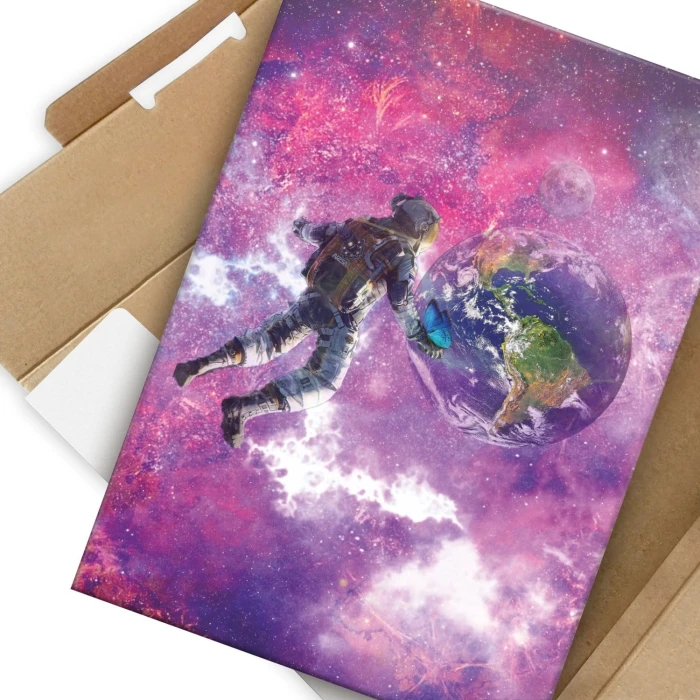 Plakat metalowy Pink astronaut Prezent
