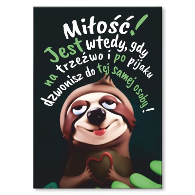 Plakat metalowy Miłość na trzeźwo Prezent