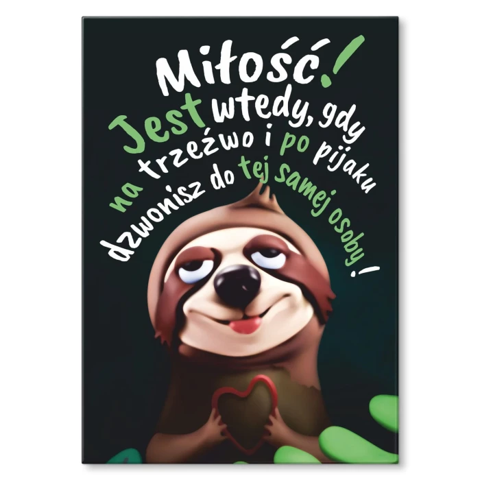 Plakat metalowy Miłość na trzeźwo Prezent