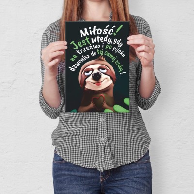 Plakat metalowy Miłość na trzeźwo Prezent