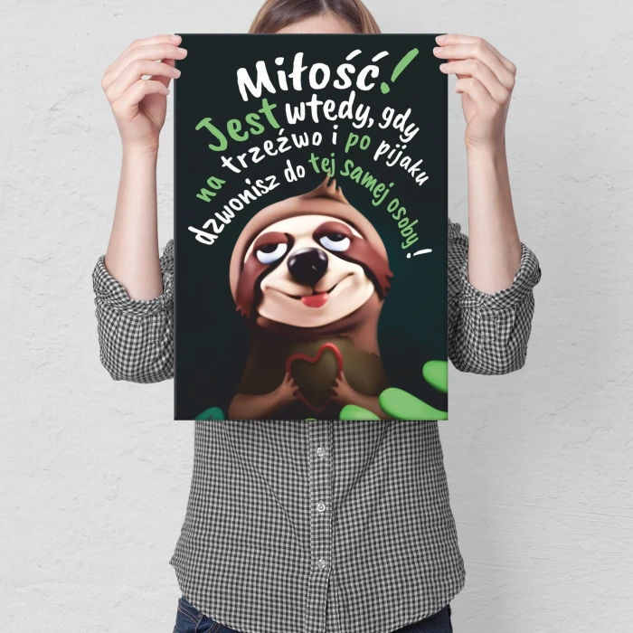 Plakat metalowy Miłość na trzeźwo Prezent