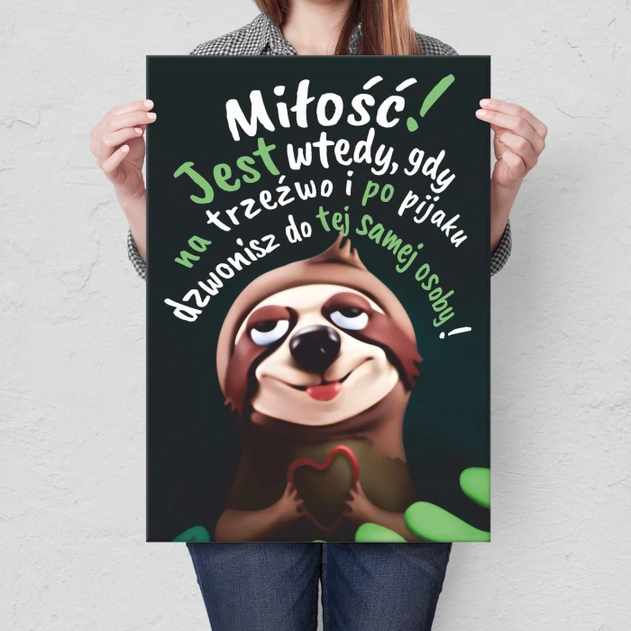 Plakat metalowy Miłość na trzeźwo Prezent