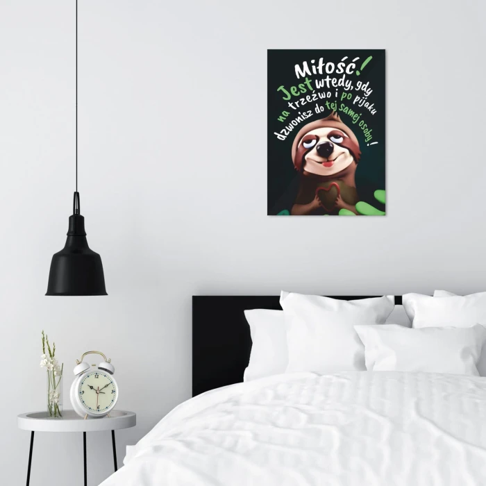 Plakat metalowy Miłość na trzeźwo Prezent
