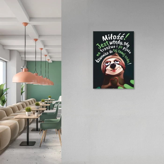 Plakat metalowy Miłość na trzeźwo Prezent