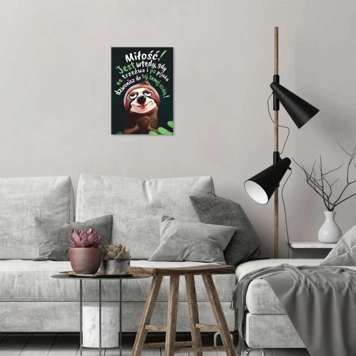 Plakat metalowy Miłość na trzeźwo Prezent