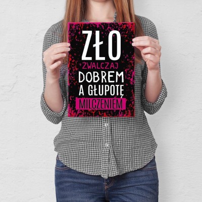 Plakat metalowy Zło zwalczaj dobrem Prezent