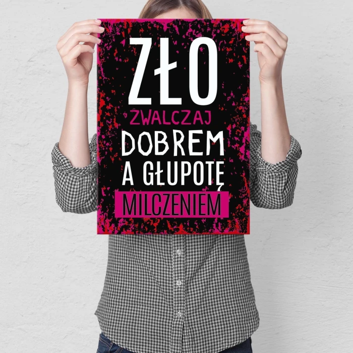 Plakat metalowy Zło zwalczaj dobrem Prezent