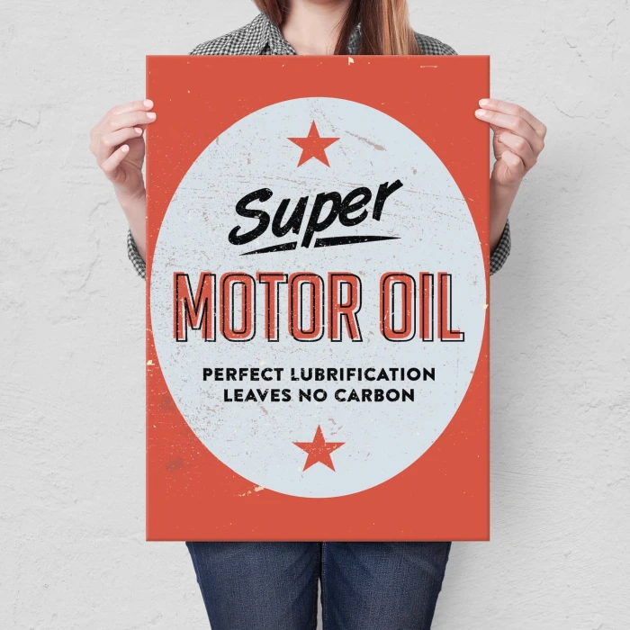 Plakat metalowy Super motor oil Prezent
