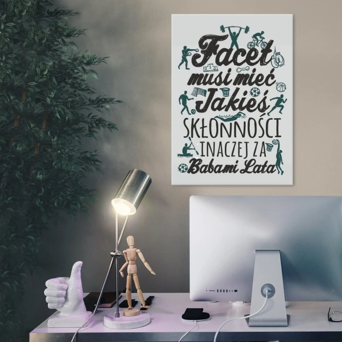 Plakat metalowy Skłonności faceta Prezent