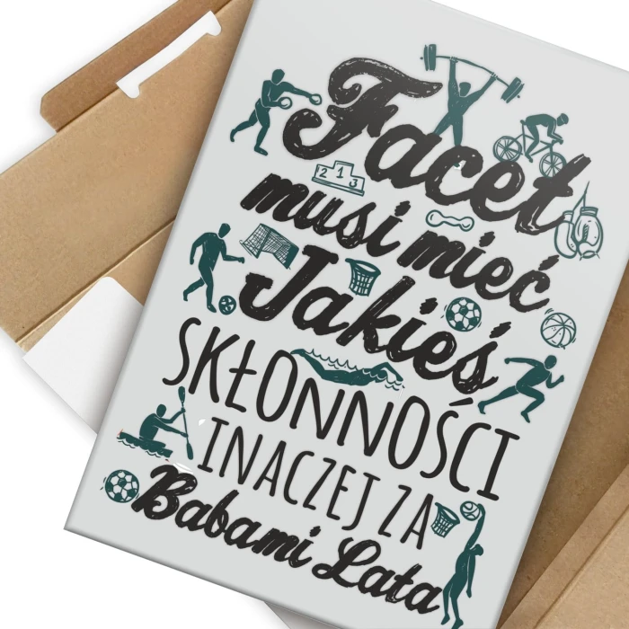 Plakat metalowy Skłonności faceta Prezent