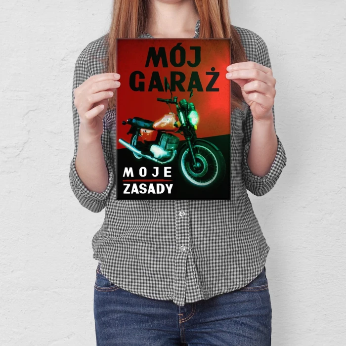 Plakat metalowy Mój garaż MZ Prezent