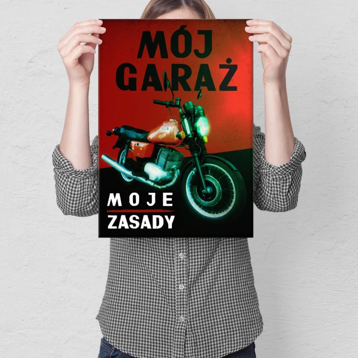 Plakat metalowy Mój garaż MZ Prezent