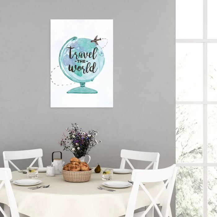Plakat metalowy Travel the world Prezent