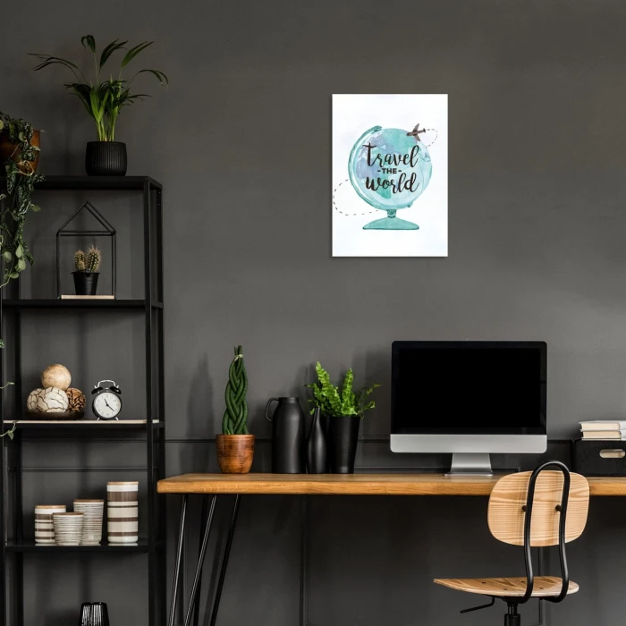 Plakat metalowy Travel the world Prezent