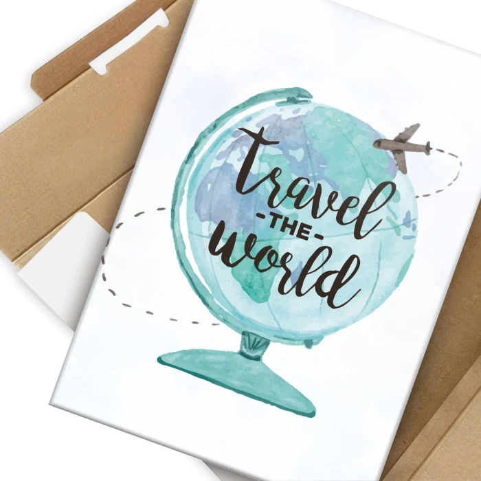 Plakat metalowy Travel the world Prezent