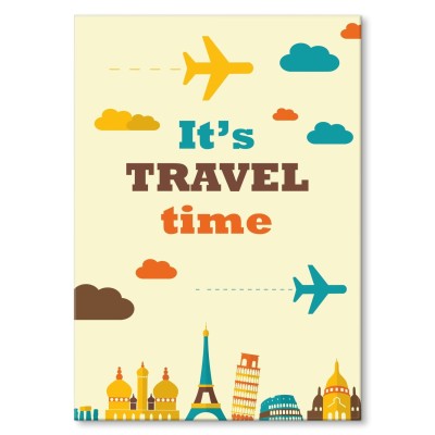 Plakat metalowy Its travel time Prezent