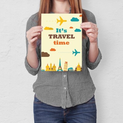 Plakat metalowy Its travel time Prezent