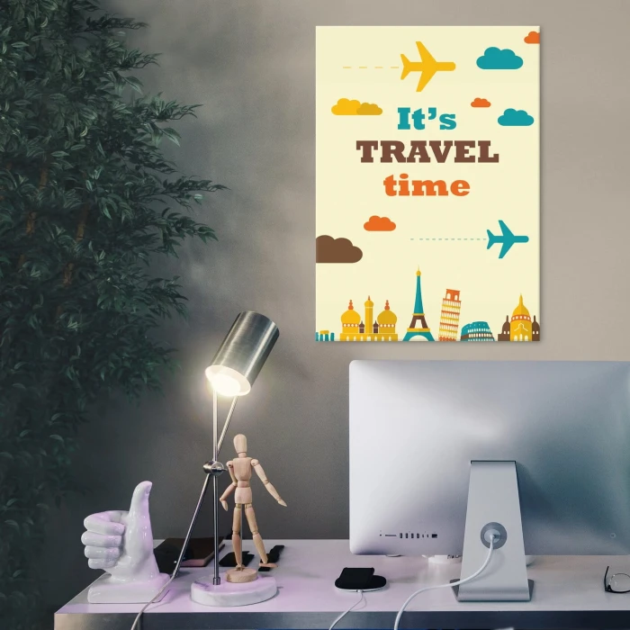 Plakat metalowy Its travel time Prezent