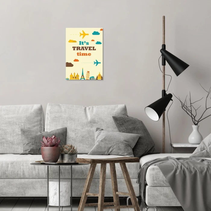 Plakat metalowy Its travel time Prezent