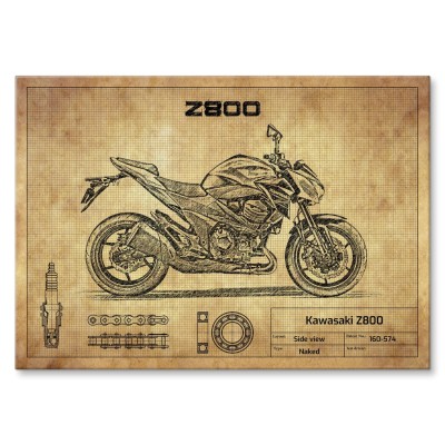 Plakat metalowy Kawasaki Z800 Prezent