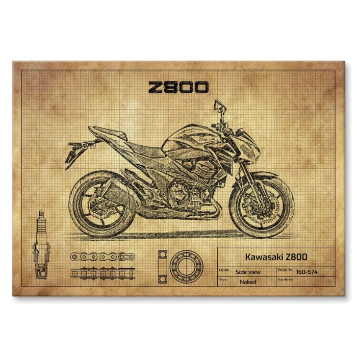Plakat metalowy Kawasaki Z800 Prezent