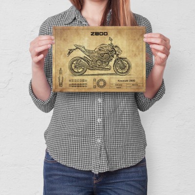Plakat metalowy Kawasaki Z800 Prezent