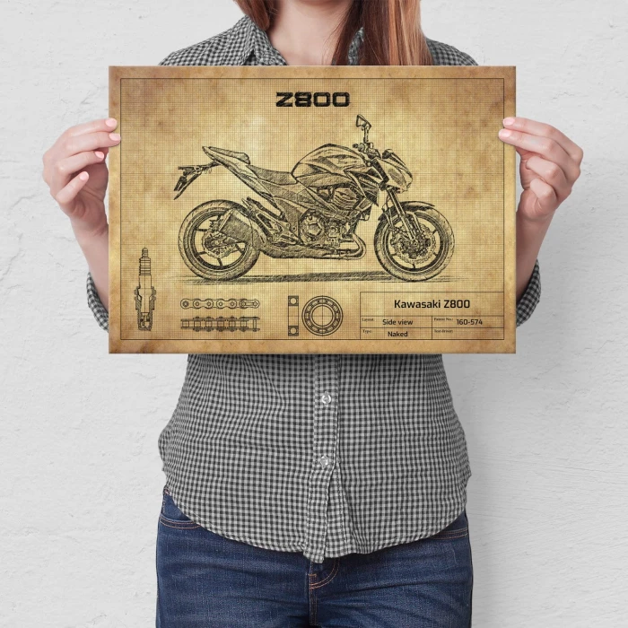 Plakat metalowy Kawasaki Z800 Prezent