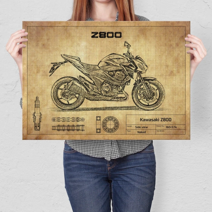 Plakat metalowy Kawasaki Z800 Prezent