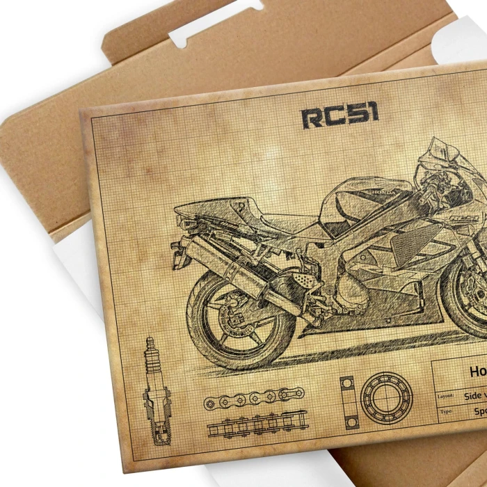 Plakat metalowy Honda RVT1000R Prezent