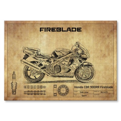 Plakat metalowy Honda CBR 900RR Fireblade Prezent