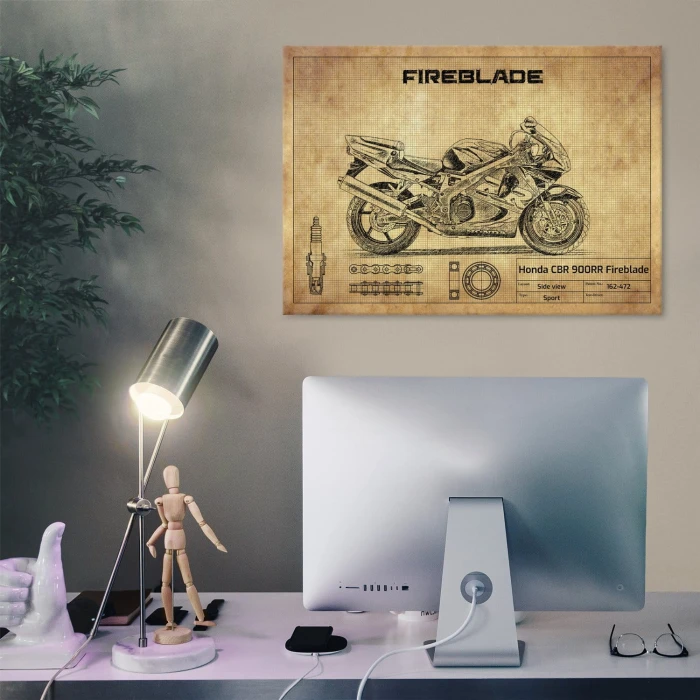 Plakat metalowy Honda CBR 900RR Fireblade Prezent