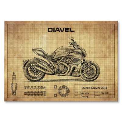 Plakat metalowy Ducati Diavel 2013 Prezent