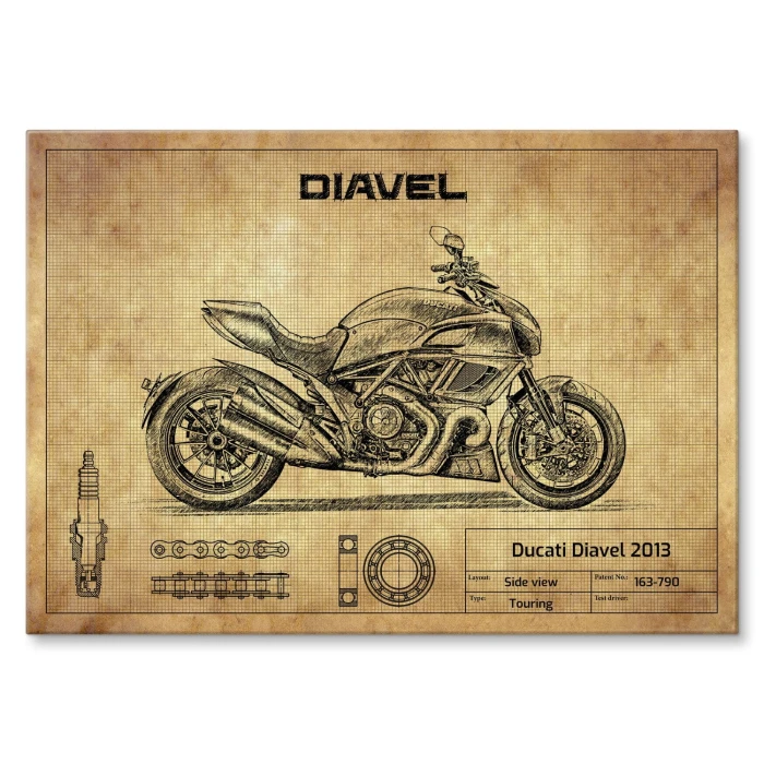 Plakat metalowy Ducati Diavel 2013 Prezent