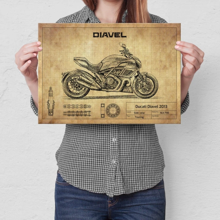 Plakat metalowy Ducati Diavel 2013 Prezent