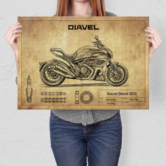 Plakat metalowy Ducati Diavel 2013 Prezent
