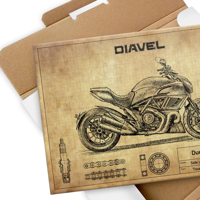 Plakat metalowy Ducati Diavel 2013 Prezent