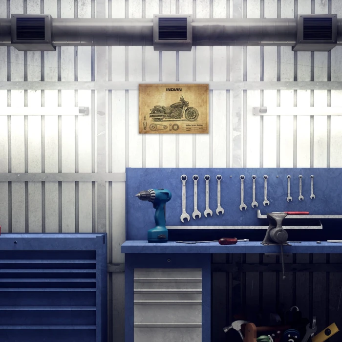 Plakat metalowy Indian Scout Bobber Prezent