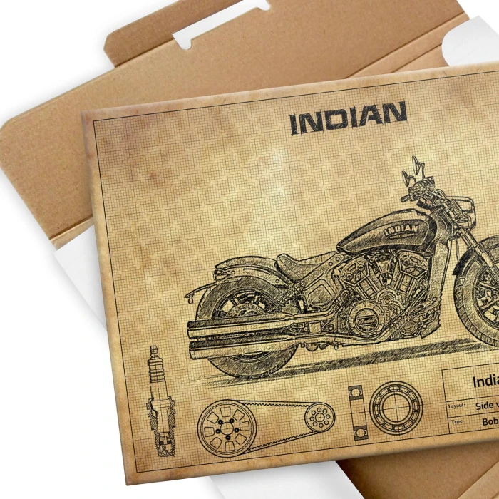 Plakat metalowy Indian Scout Bobber Prezent